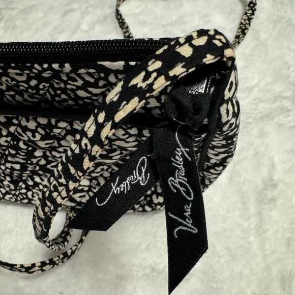 Vera Bradley Black & White Leopard Print Crossbody Shoulder Adjustable Neutral - Picture 9 of 13